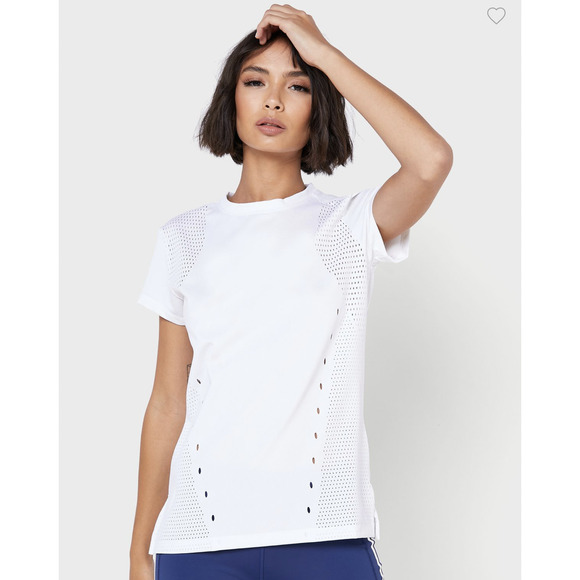 Adidas Engineered Shirt Size XS Short Sleeve Vented Athletic Rib White Crew Tee - Picture 1 of 12